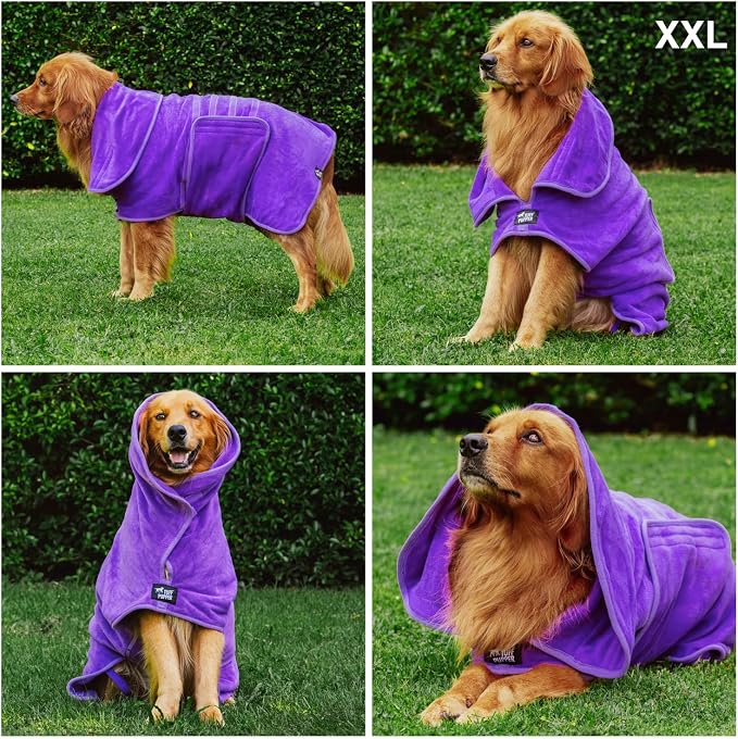 Tuff Pupper Fast Drying Dog Bath Robe | 800 GSM Plush Dog Towel - Image 3
