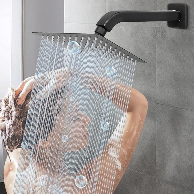 HarJue Shower Arm with Flange and Teflon Tape, Wall Mounted Square Shower Pipe - Image 6