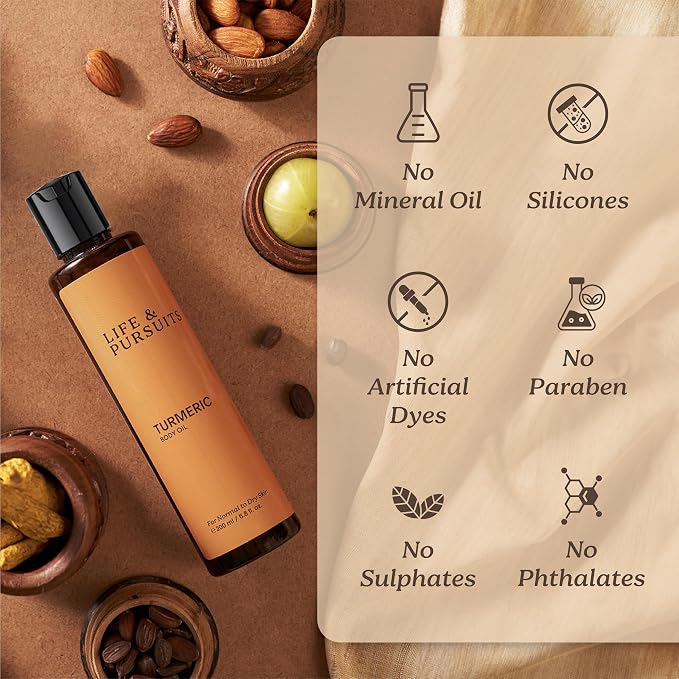 Life & Pursuits Turmeric Body Oil 6.8 Fl Oz X 2- Ayurvedic Natural Body Massage - Image 5