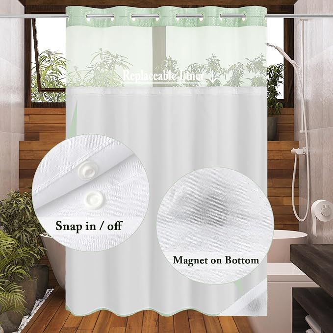 Gibelle Extra Long Shower Curtain 72x86, Waffle Weave Bathroom Shower Curtain - Image 3