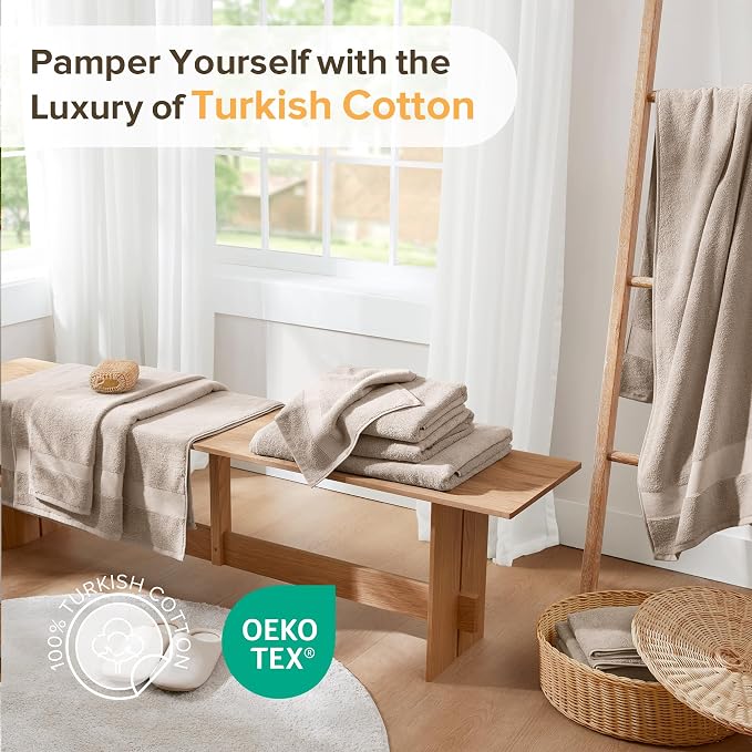 Comfort Spaces Turkish Bathroom Towel Set 6 Piece Luxury Bath Towel Set 2 Hand - Image 3