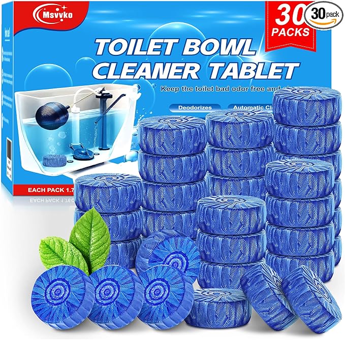 Toilet Bowl Cleaner Tablets Blue Toilet Tank Cleaners, Septic-Safe Hard Water by Msvvko