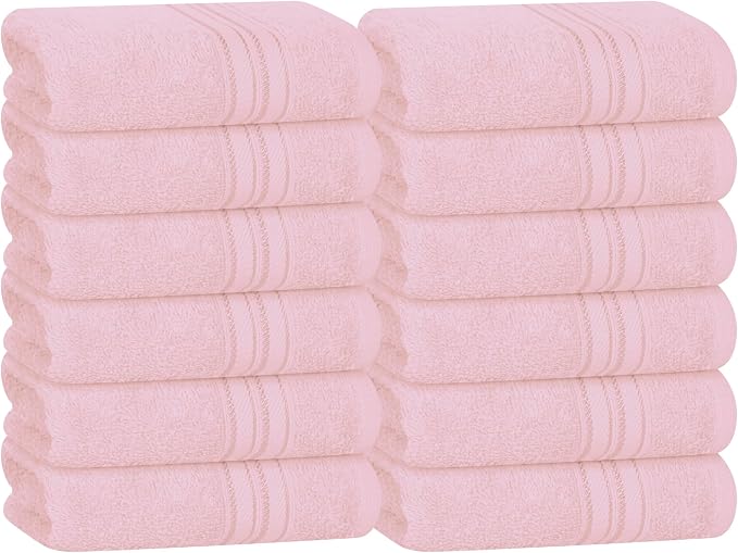 BOUTIQUO Ultra Soft Cotton Washcloths, Contains 12 Piece Face Cloths 12x12 inch by BOUTIQUO