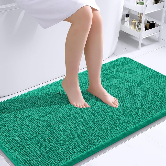 OLANLY Bathroom Rugs 44x24, Extra Soft Absorbent Chenille Bath Rugs, Rubber - Image 2