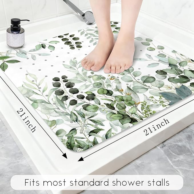 Bathtub Mat Non Slip, Sage Square Bath tub Mat Shower Floor Mat - Image 2