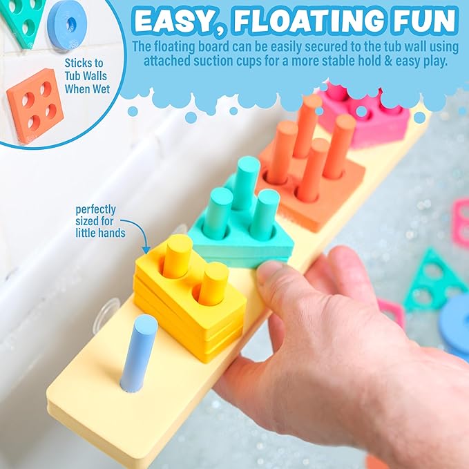 Tub Works® Splash, Stack & Sort™ Shape Sorter & Stacking Toddler Bath Toy | 20 - Image 4