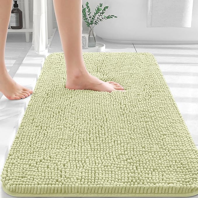 OLANLY Bathroom Rugs 36x24, Extra Soft Absorbent Chenille Bath Rugs, Rubber by OLANLY