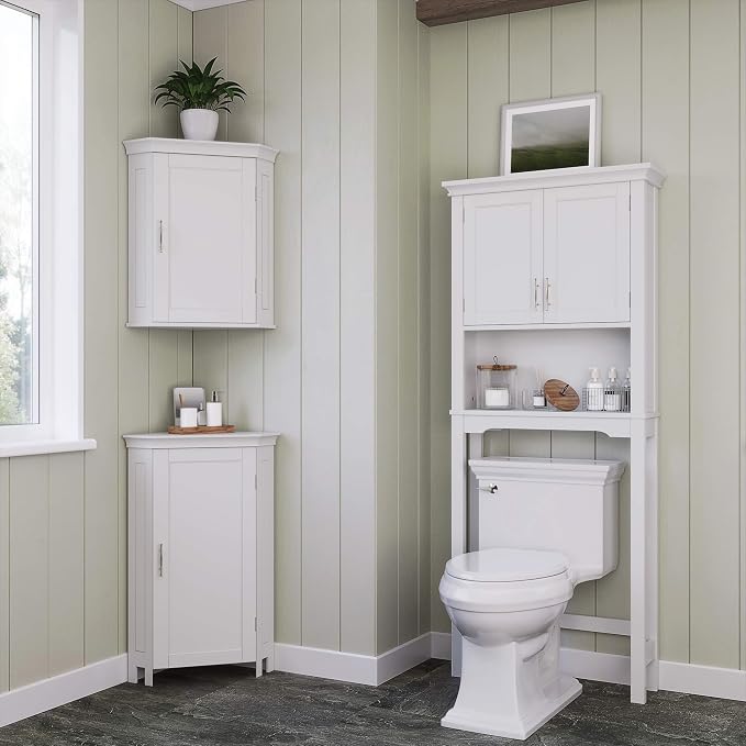 RiverRidge Somerset Spacesaver Over The Toilet Storage Cabinet White - Image 10