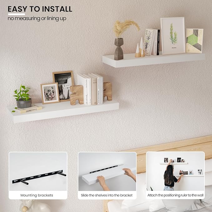 Vivelove Wooden Floating Shelves - Image 5