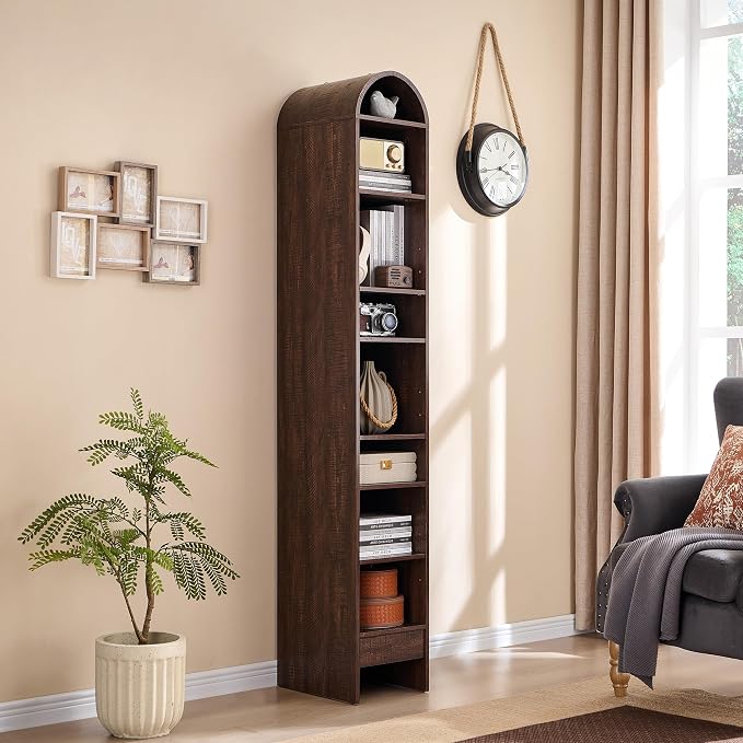 67" Tall Arched Bathroom Storage Cabinet, 8-Tier Modern Farmhouse Storage - Image 5