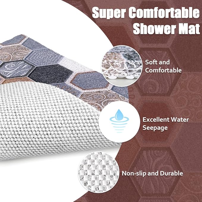 Shower Mat Non-Slip, 24x24 Inch Soft Comfort Bath Mat - Image 7