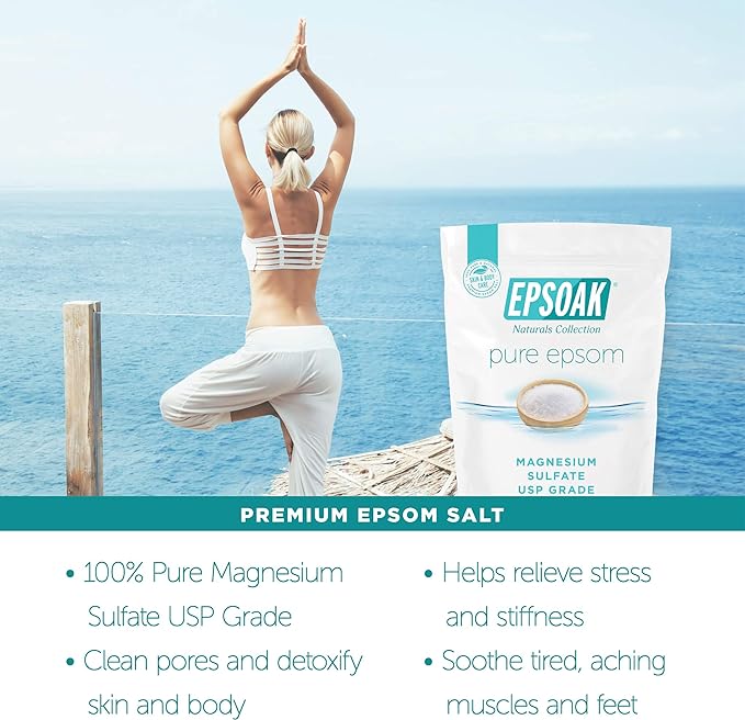 Epsoak Epsom Salt – 10 lb, Magnesium Sulfate USP, Made in USA, and Soaking - Image 4