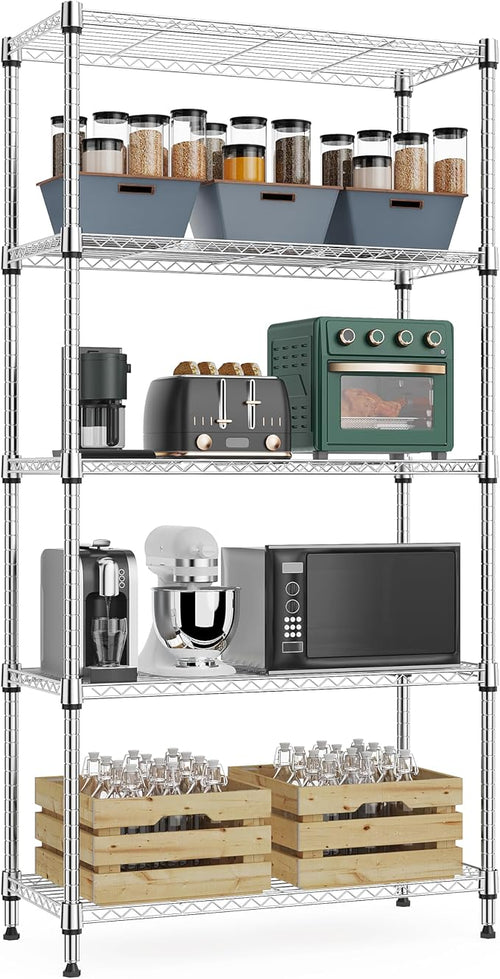 1250 lbs 5 Tier Shelf Metal Storage Shelves Wire Rack Closet Organizers by MEIGAOPLASTICANDMETALHKCOLIMITED