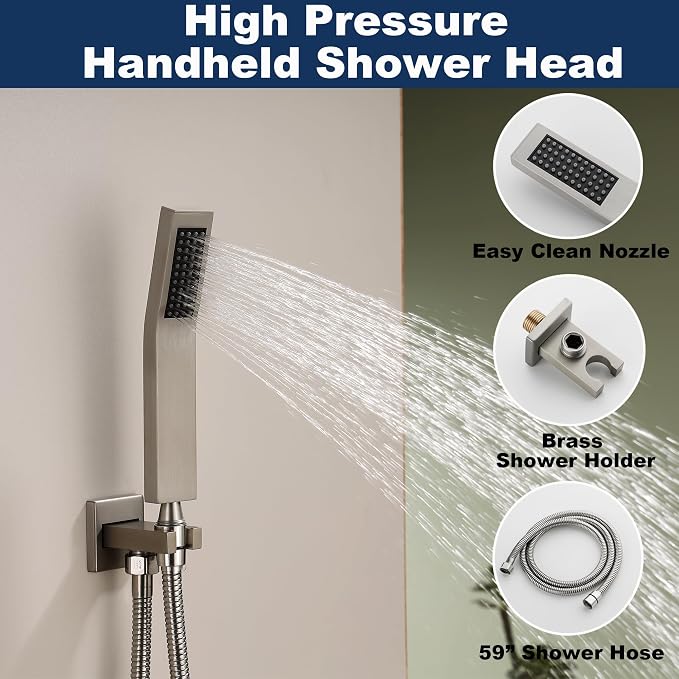 Shower System with Tub Spout, All Metal Bathtub Shower Faucet Set with High - Image 5
