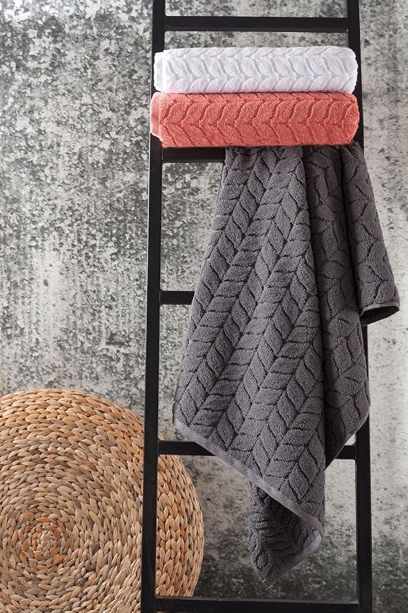 BAGNO MILANO Turkish Bath Towels, Soft Plush Jacquard Luxury Bath Towels - Image 4