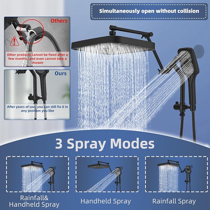 14" High Pressure Rain/Rainfall Shower Heads - Image 4