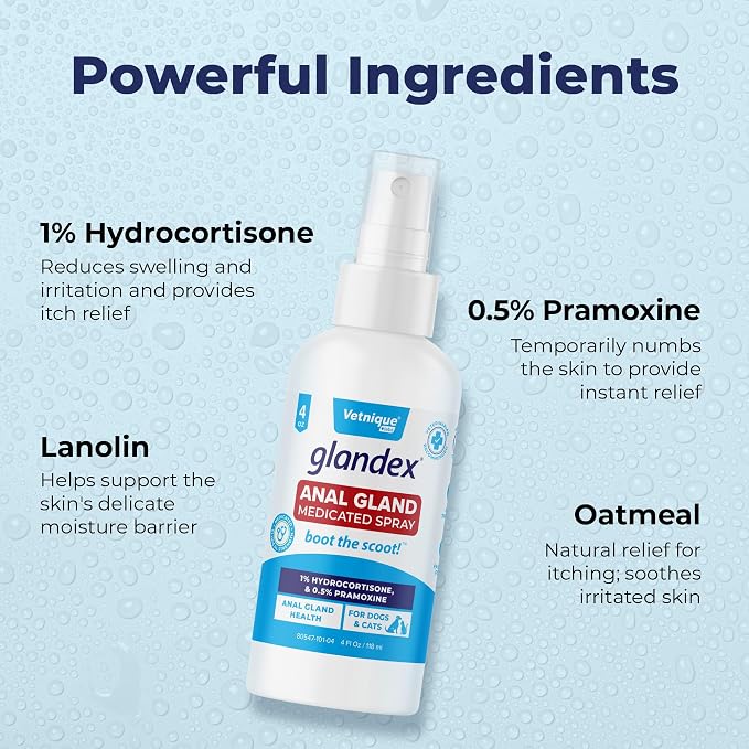 Vetnique Glandex Medicated Dog Butt Wipes or Spray - Image 6