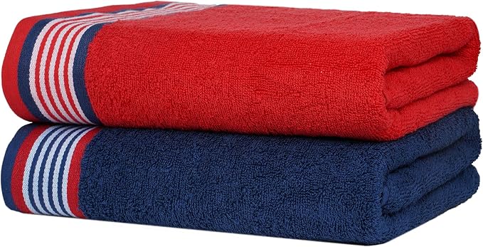 CASA COPENHAGEN He & She 2 Pieces Large Bath Sheet Set- American Blue + - Image 2