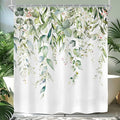 Riyidecor Sage Green Eucalyptus Shower Curtain, Fabric Cloth Bathroom Curtains by Riyidecor