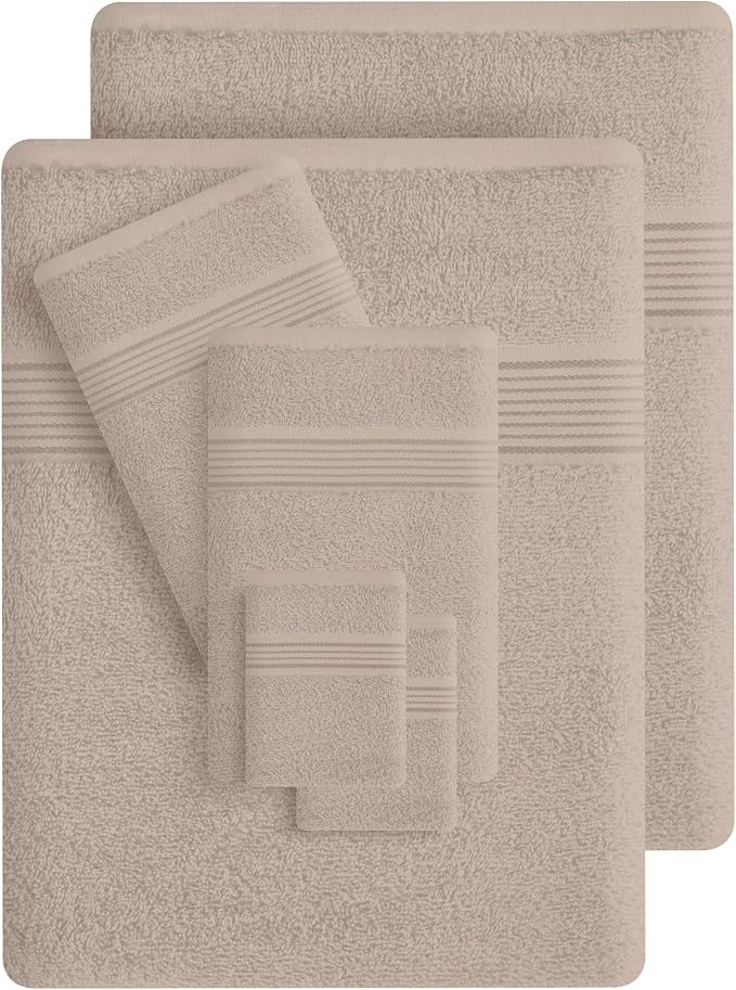 Belizzi Home 100% Cotton Towel Set, Contains 6 Soft Bath Towel, 6 Hand Towels - Image 3