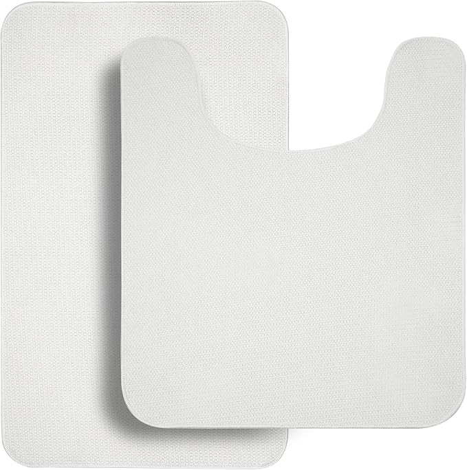 Bathroom Rugs Set 2 Pieces, Thin Bathroom Mats, Toilet Rugs, Quick Dry - Image 7