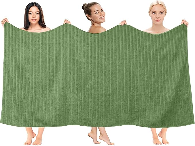 DAN RIVER Pack of 2 Bath Sheet 35x70 Inches, Extra Large Ribbed Quick Dry Bath - Image 4