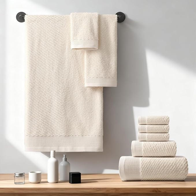 REDKISS Luxury Bath Towel Set of 8, 100% Cotton Bathroom Towels Set - Image 2