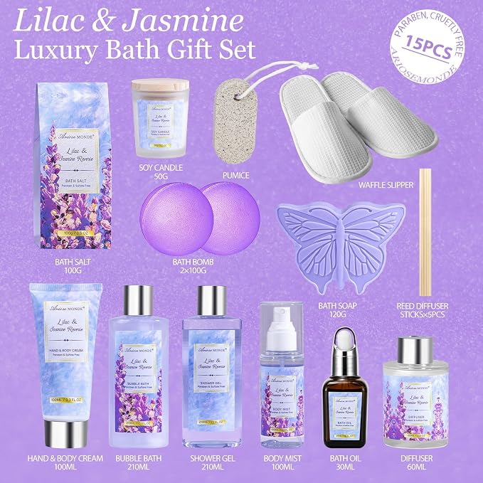 Gift baskets for women, Bath Bomb. Unique Relaxing Spa Gift Basket Set - Image 2