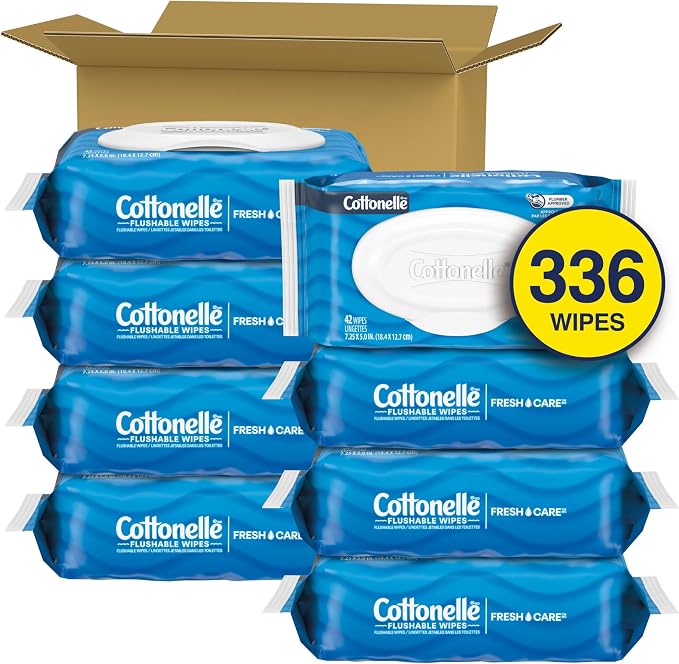 Cottonelle Fresh Feel Flushable Wet Wipes, Adult Wet Wipes, 8 Flip-Top Packs - Image 2