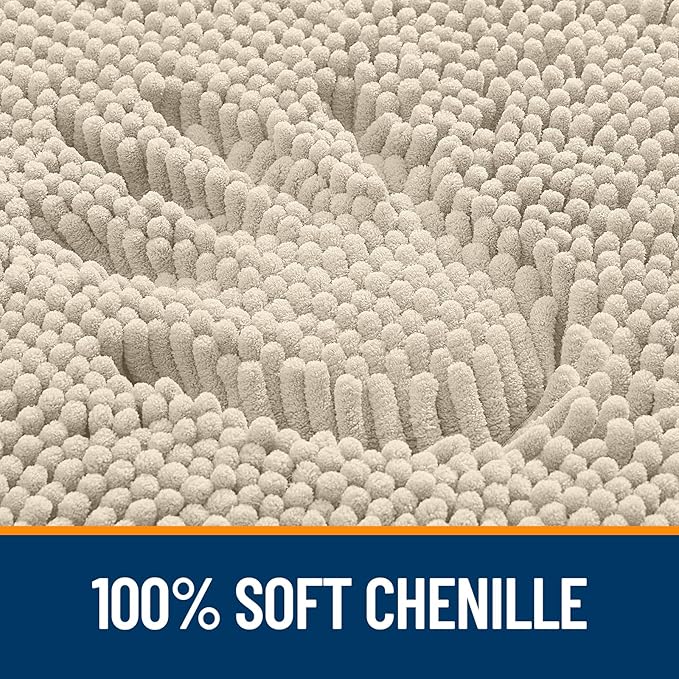 OLANLY Bathroom Rugs 30x20, Extra Soft Absorbent Chenille Bath Rugs, Rubber - Image 4