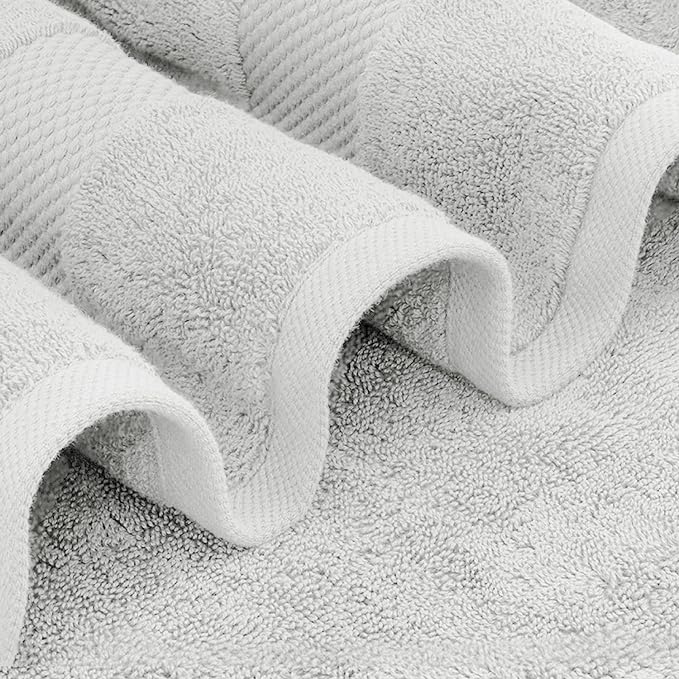 White Classic Luxury Bath Towel Set of 8 Pieces - Image 3