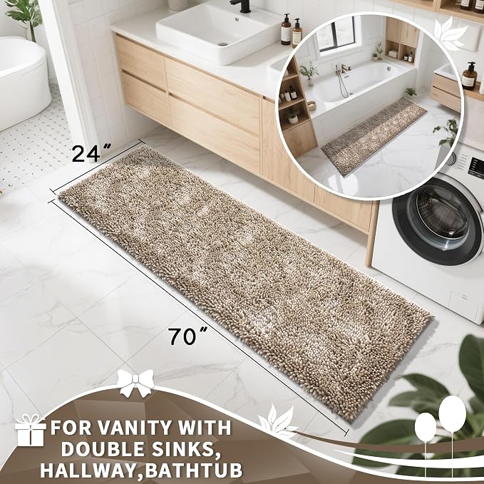 Yimobra Long Bathroom Rugs Runner 70x24 Inch, Extra Thick Soft Absorbent - Image 2