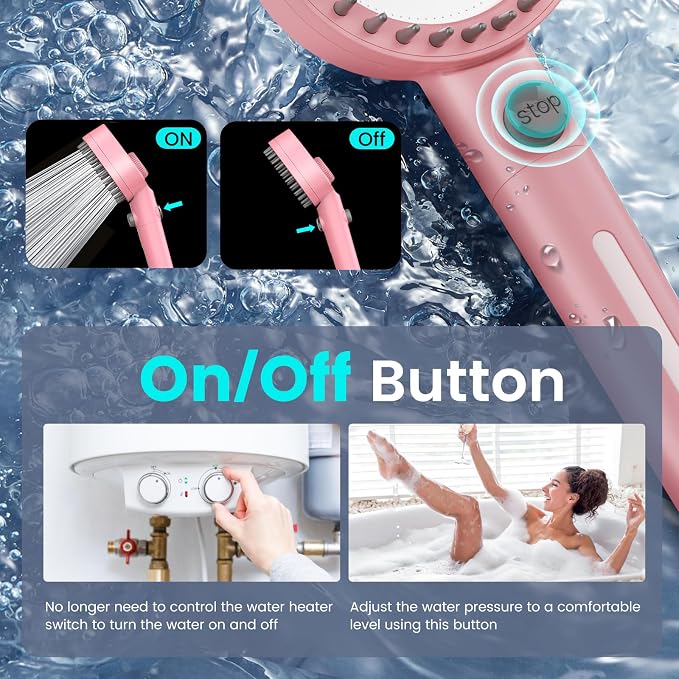 Filtered Shower Head with Handheld, High Pressure 4 Spray Mode Showerhead with - Image 6