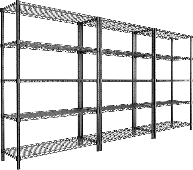 Storage Shelves Heavy Duty, 5-Tier Adjustable Metal Industrial Utility Shelf by ROOMTEC