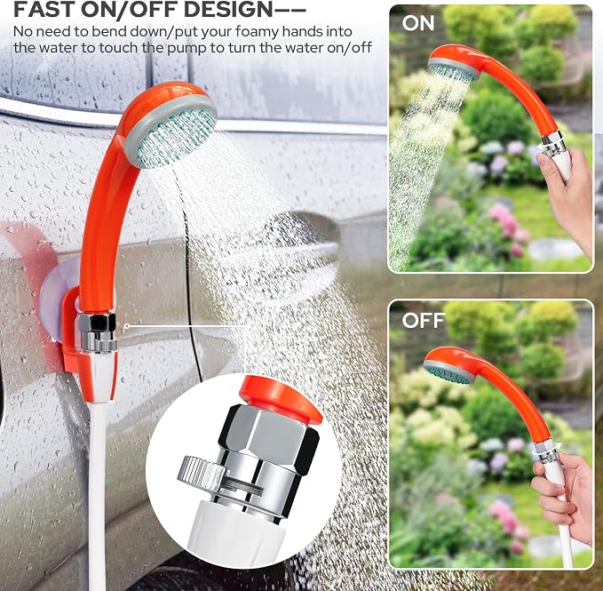 Portable Shower for Camping, 4400mAh Electric Portable Camping Shower - Image 6