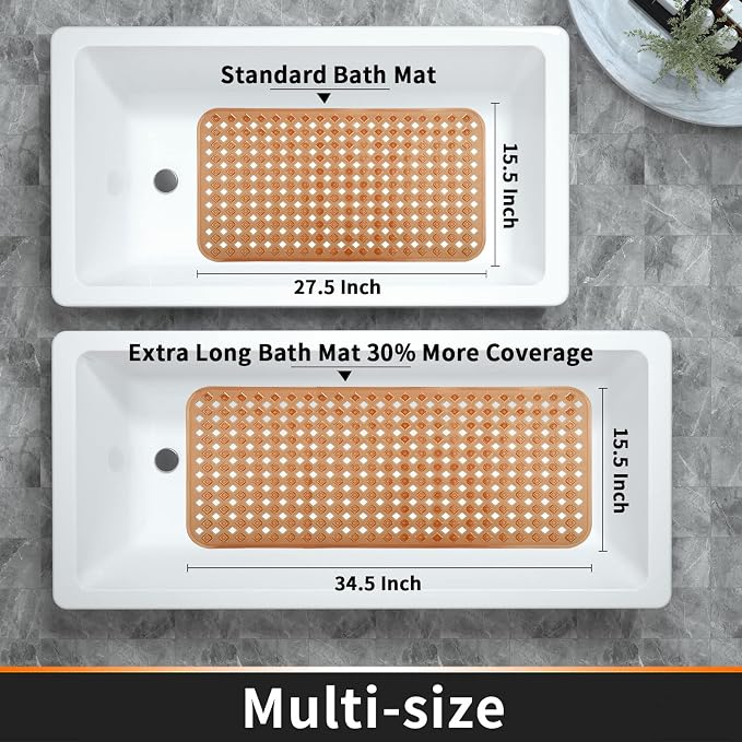 Yimobra Bathtub Mat Non Slip, Super Strong Suction Cups, 27.5"x15.5" Long - Image 6