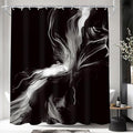 Cinbloo Abstract Black and White 72Wx72H Shower Curtain Modern Ombre Marble Ink by Cinbloo