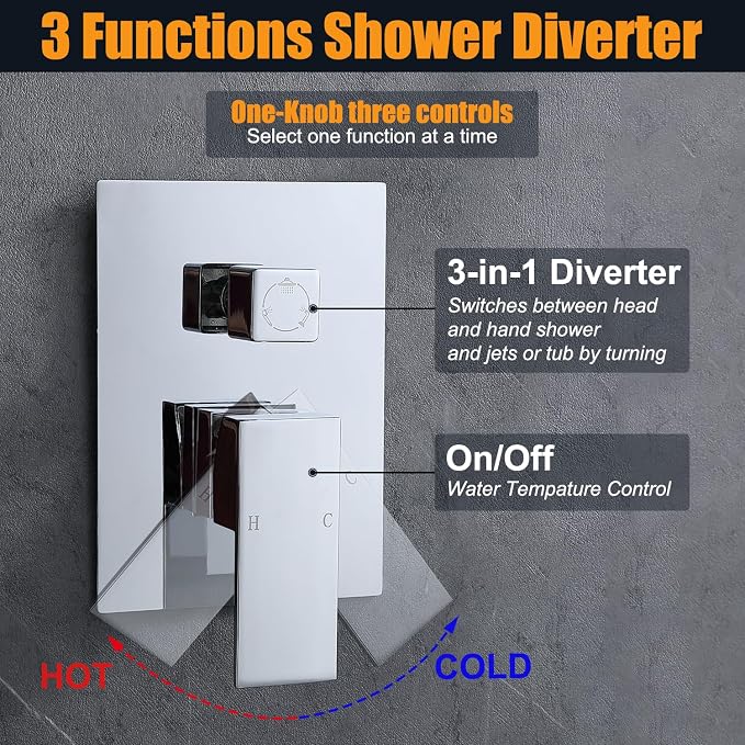 Enga Shower Body Jet System 12 Inch Ceiling Mounted Rainfall Shower Head - Image 6