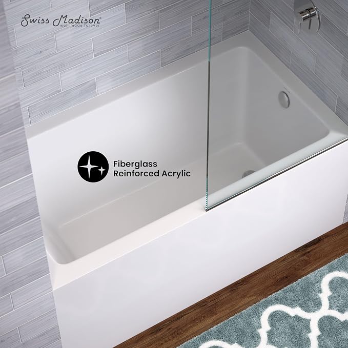 Voltaire 54" X 30" Right-Hand Drain Alcove Bathtub - Image 4