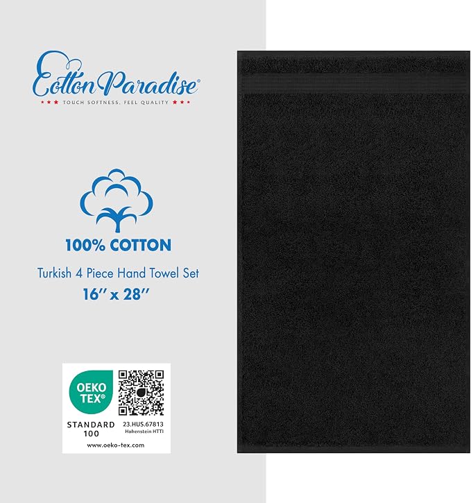 Cotton Paradise Hand Towels for Bathroom, 100% Cotton Turkish 4 Piece Hand - Image 5