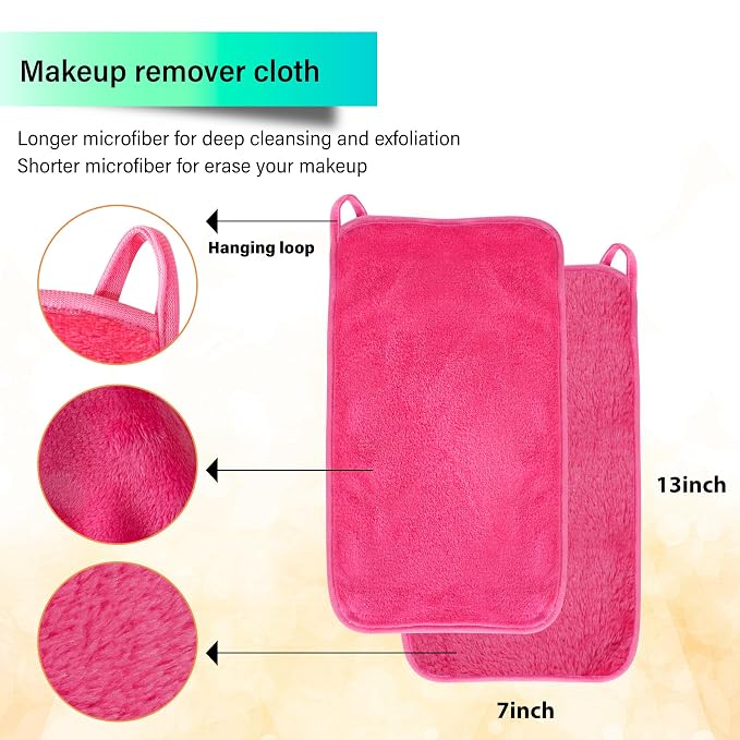 Nugilla Makeup Remover Cloths, 8 Packs Makeup Remover Towels Reusable Face Wash - Image 4