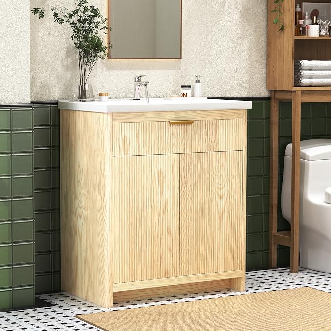 32 Inch Bathroom Vanity with Sink, Bathroom Vanity Cabinet with Single Sink - Image 9