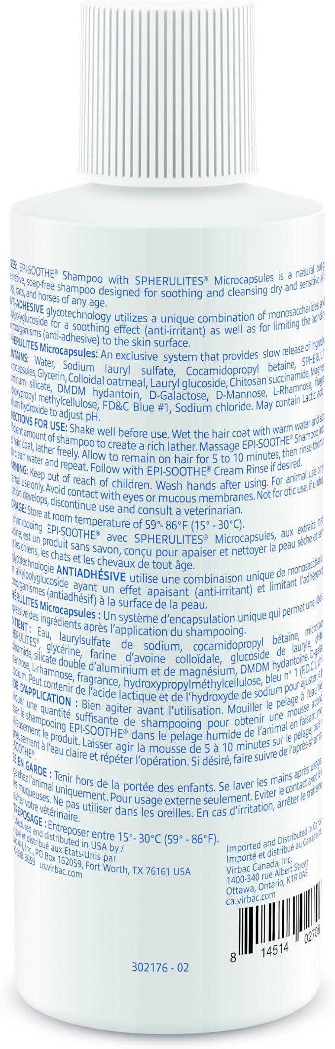 Virbac Epi-Soothe Pet Shampoo For Dogs, Cats & Horses - Image 2