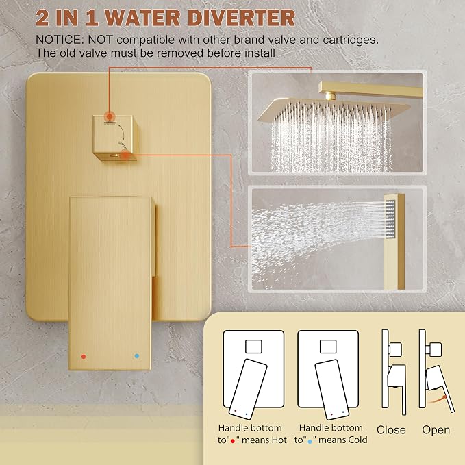 Gold Shower System, Shower Faucet Set - Image 5