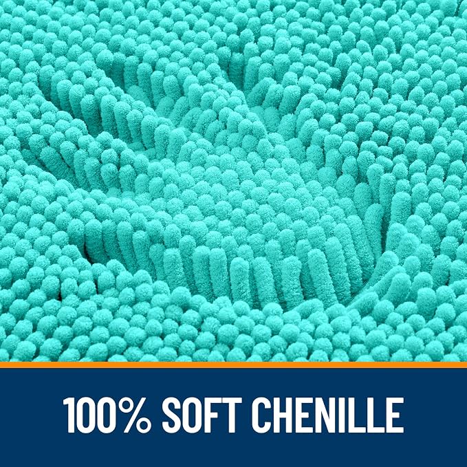 OLANLY Toilet Rugs U-Shaped 24x20, Extra Soft Absorbent Chenille Contour - Image 3