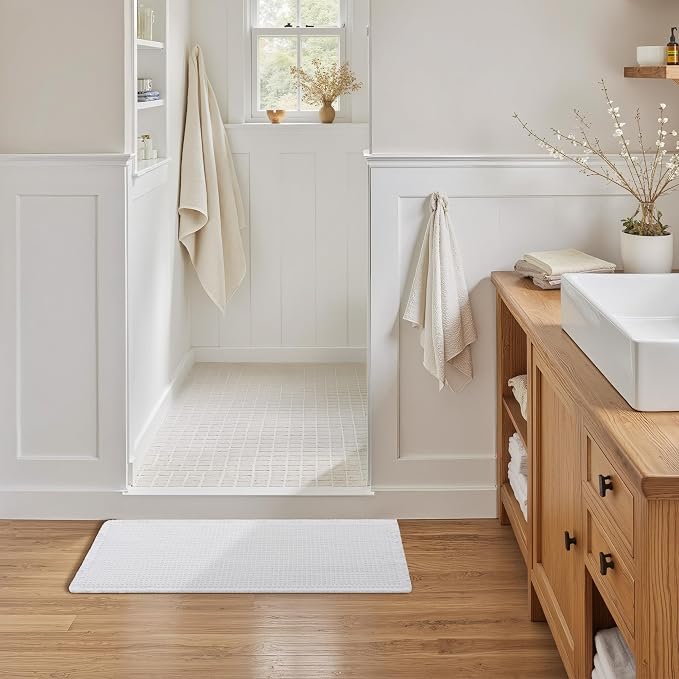 GRANNY SAYS Waffle Bath Mat 16" x 24", Boho Bathroom Rugs Non Slip Washable - Image 3