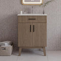 24" Bathroom Vanity with Sink, Vanity Combo with Two Soft Close Cabinet Doors by Chyanmoo