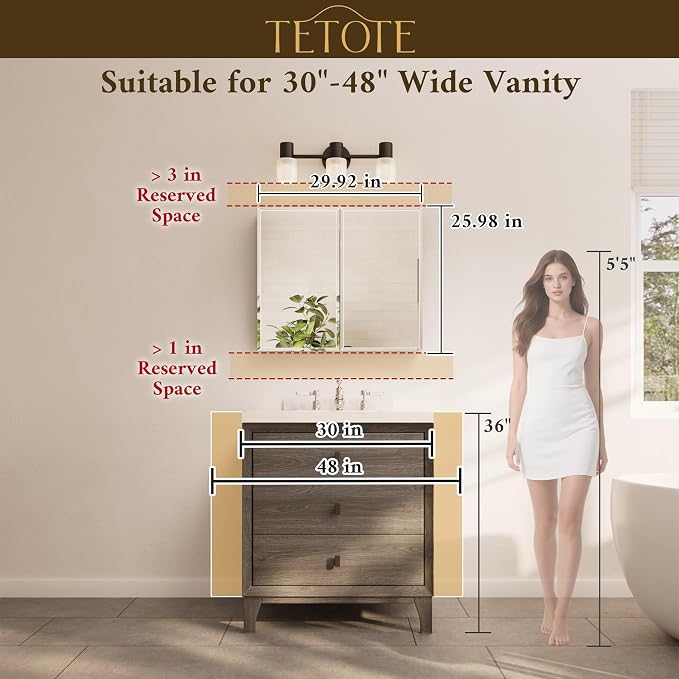 TETOTE 30 x 26 Medicine Cabinet - Image 9
