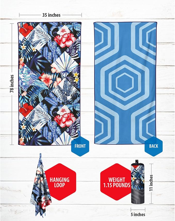 VENTURE 4TH Microfiber Beach Towel: Quick-Dry, Sandproof and Lightweight - Image 4
