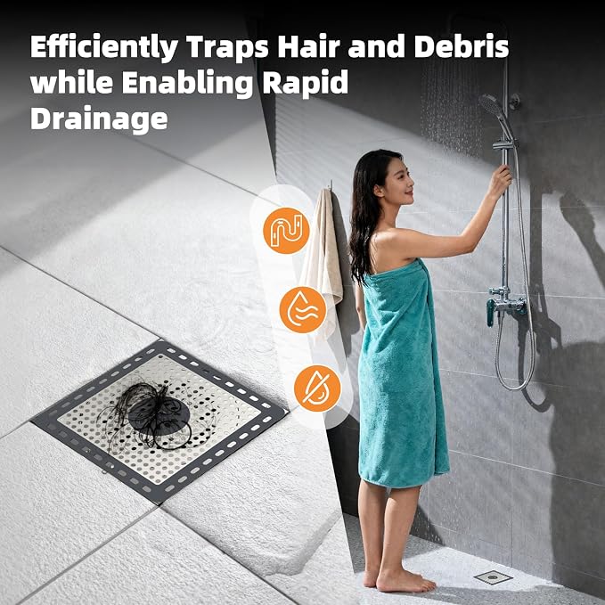 Hibbent Upgraded Shower Drain Hair Catcher, Shower Drain Cover - Image 9